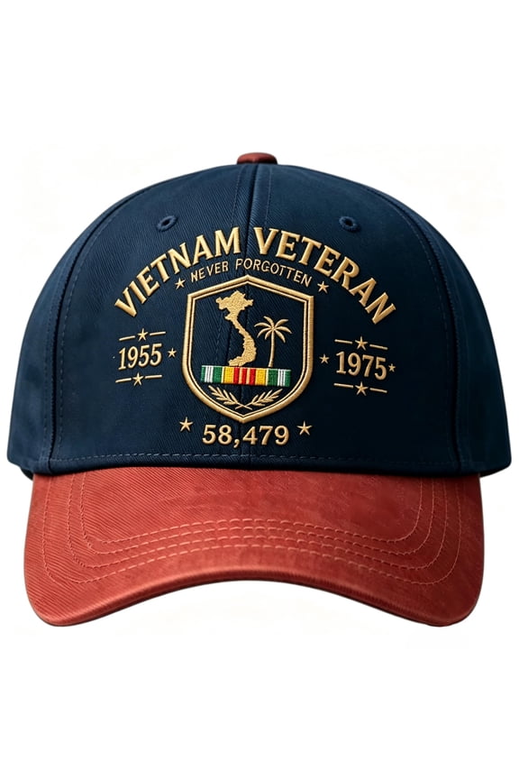 Vietnam Veteran Hats for Men Women, Never Forgotten Baseball Cap, Vietnam Vet American Flag 1955–1975 Commemorative Caps