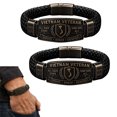 thumbnail image 1 of Vietnam Veteran Honor Bracelet, 1955-1975 Commemorative Braided Wristband, All Gave Some Some Gave All Metal Cuff Bangle, Black Woven Commemorative Military Bracelet Gift for Veterans, 1 of 5