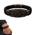 thumbnail image 1 of Vietnam Veteran Honor Bracelet, 1955-1975 Commemorative Braided Wristband, All Gave Some Some Gave All Metal Cuff Bangle, Black Woven Commemorative Military Bracelet Gift for Veterans, 1 of 7