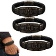 thumbnail image 1 of Vietnam Veteran Honor Bracelet, 1955-1975 Commemorative Braided Wristband, All Gave Some Some Gave All Metal Cuff Bangle, Black Woven Commemorative Military Bracelet Gift for Veterans, 1 of 7
