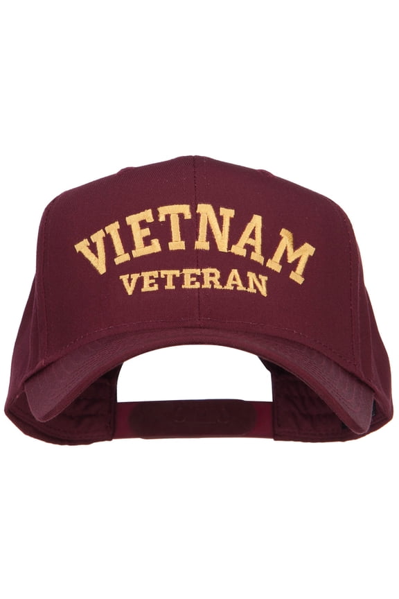 Vietnam Veteran Letters Embroidered Twill Cap - Maroon OSFM