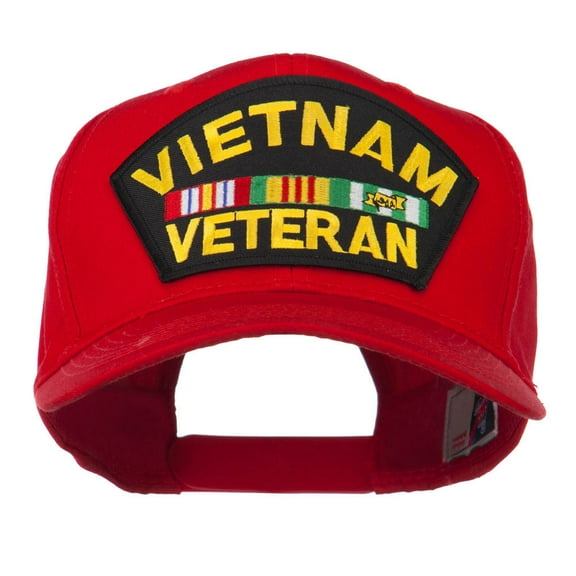 Vietnam Veteran Patched High Profile Cap - Red OSFM