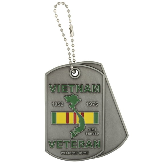 Vietnam Veteran Time Served Dog Tag Christmas Ornament