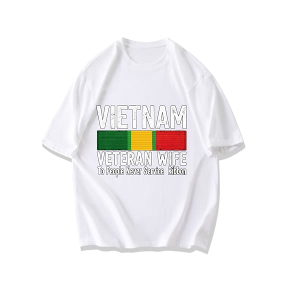 Vietnam Veteran Wife T Shirt Black Vietnam Service Ribbon Print For Military Spouse And Family Pride