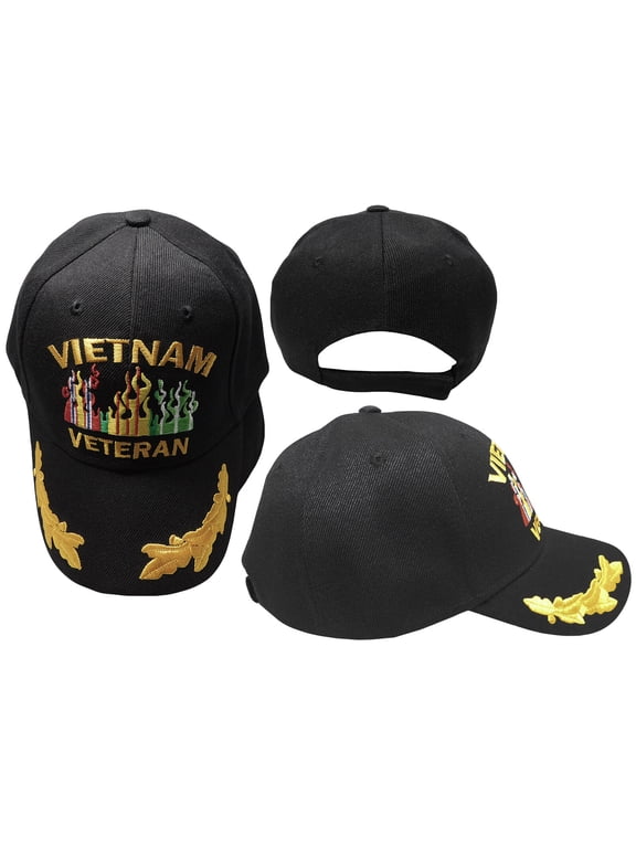 Vietnam Veteran with Flame Veteran Army Military Cap Hat (LICENSED)