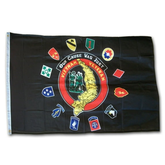 Vietnam Veterans - 3'X5' Polyester Flag (Black)