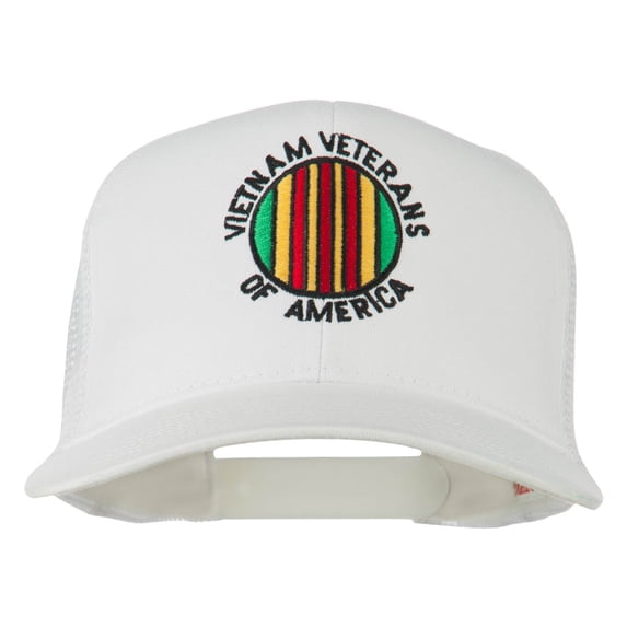 Vietnam Veterans Badge Embroidered Twill Mesh Cap - White OSFM