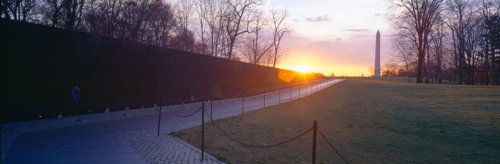 Vietnam Veterans Memorial at sunrise Washington DC Canvas Art - Panoramic Images (36 x 12)