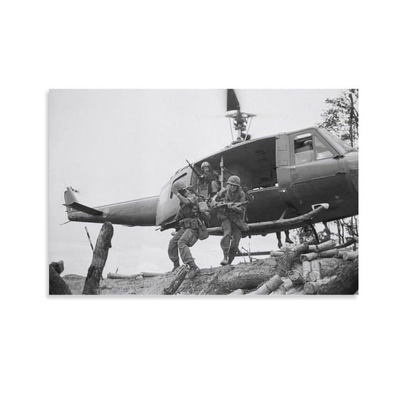 Vietnam War Helicopter Drop Poster Canvas Wall Art Posters For Room Aesthetic And Decor Poster For Bedroom Living Room Bathroom Kitchen Office Decor