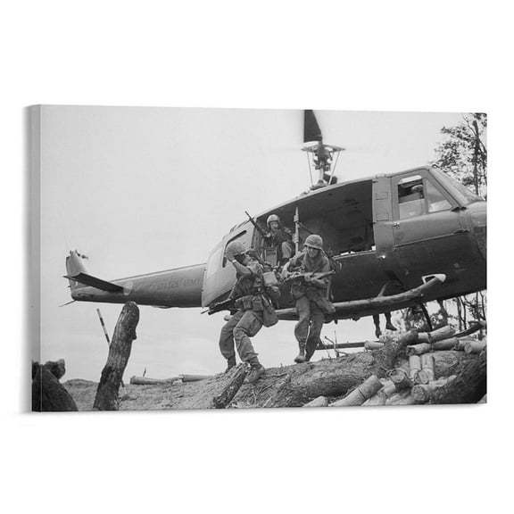 Vietnam War Helicopter Drop Poster Canvas Wall Art Posters For Room Aesthetic And Decor Poster For Bedroom Living Room Bathroom Kitchen Office Decor