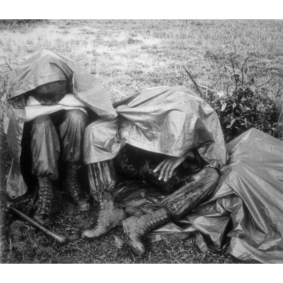 Vietnam War. Two Battle Weary Us Marines Take A Break History (36 x 24)