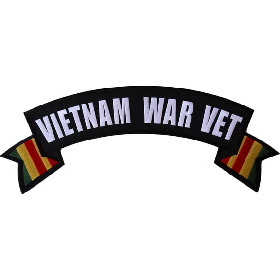 Vietnam War Vet Extra Large Rocker Patch - 15x6 inch - Embroidered Iron on Patch