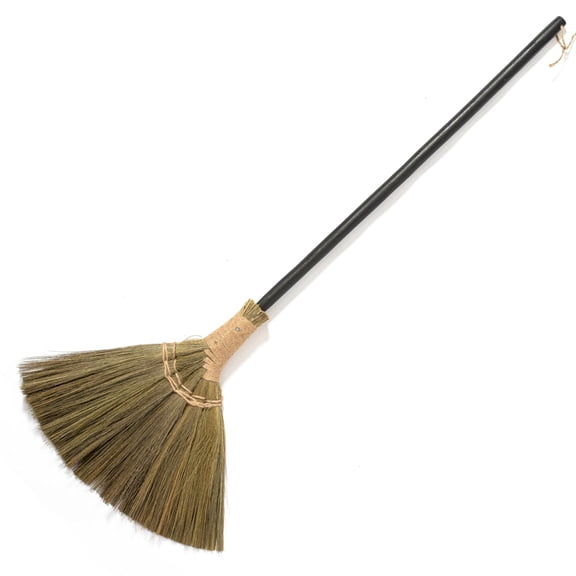 Vietnamese Broom 46.46inch Length - Brooms For Sweeping Indoor Outdoor Black Long Wooden Handle Soft Jumping Weeding Decoration