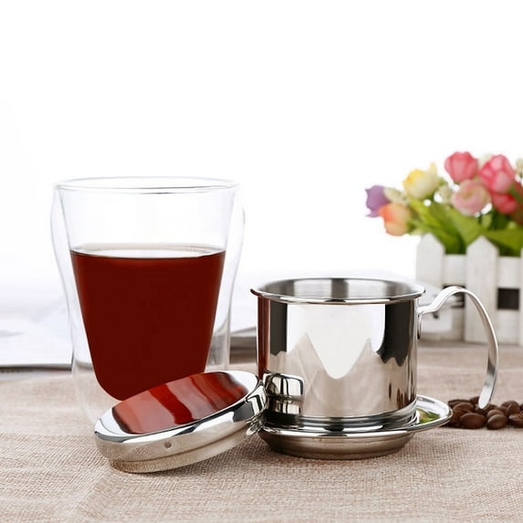 Vietnamese Coffee Drip Filte STAINLESSSTEELVIETNAMESECOFFEEDRIPFILTERMAKERINFUSERBLUEFORHOMEOFFICETRAVEL