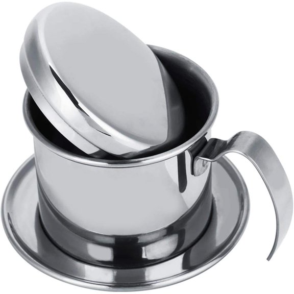 Vietnamese Coffee Filter Stainless Steel Manual Drip Maker Pot, Silver