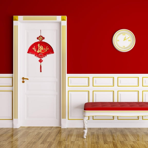 Vietnamese New Year Decoration 2025,Spring Festival Paper Fan Hanging Decoration, Blessing Tassle Paper Fan Ornament Chinese Spring Festival Red Ornament,Lunar New Year Clearance