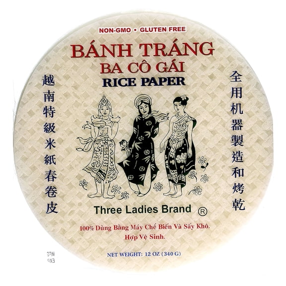 Vietnamese Rice Paper Spring Roll Wrapper by Three Ladies 12 oz. (Pack of 2)