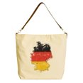 thumbnail image 1 of Vietsbay Women German Flag Beige Print Canvas Tote Bag with Leather Strap WAS_29, 1 of 1