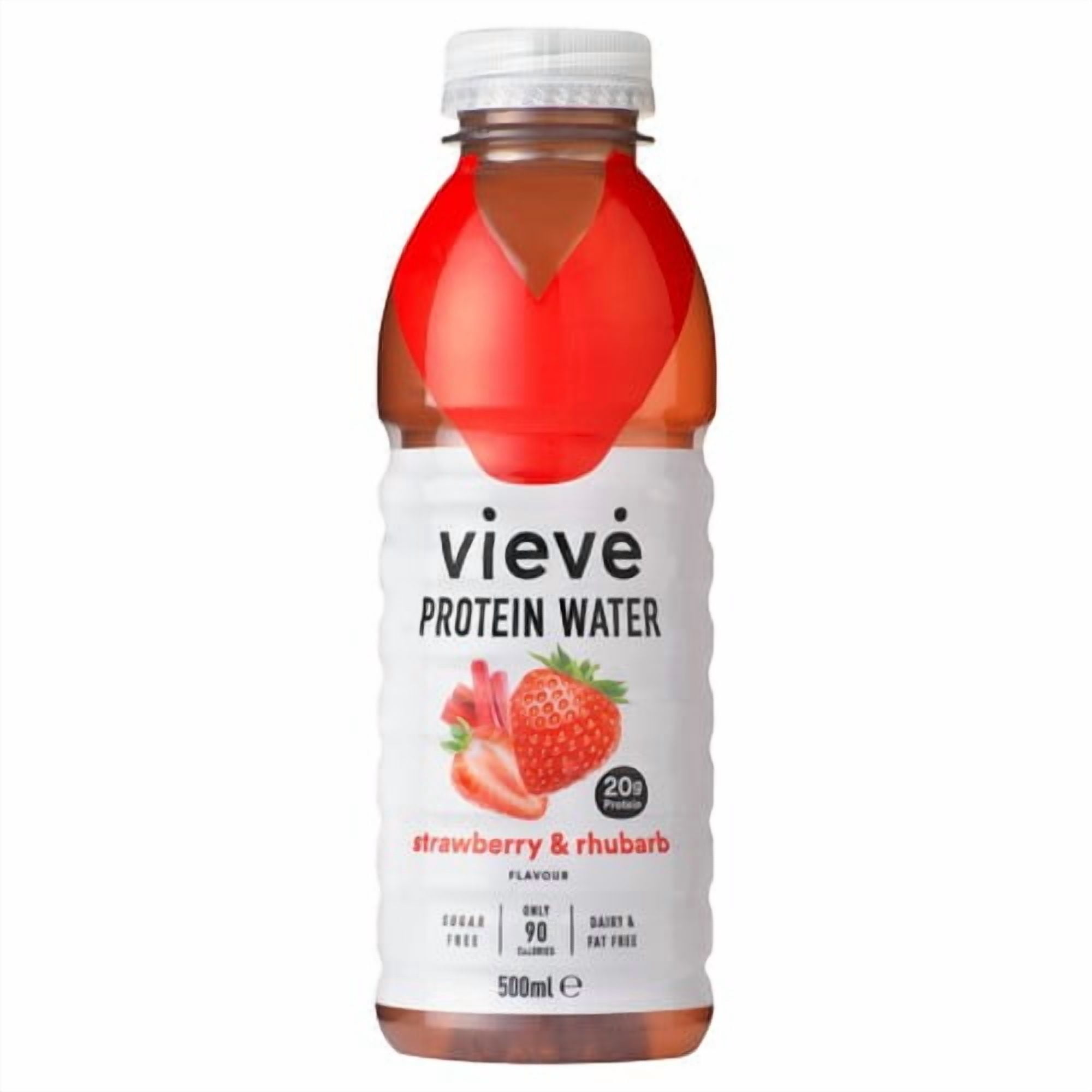 Vieve Protein Water Strawberry & Rhubarb 500ml, British Import (Pack of 6)