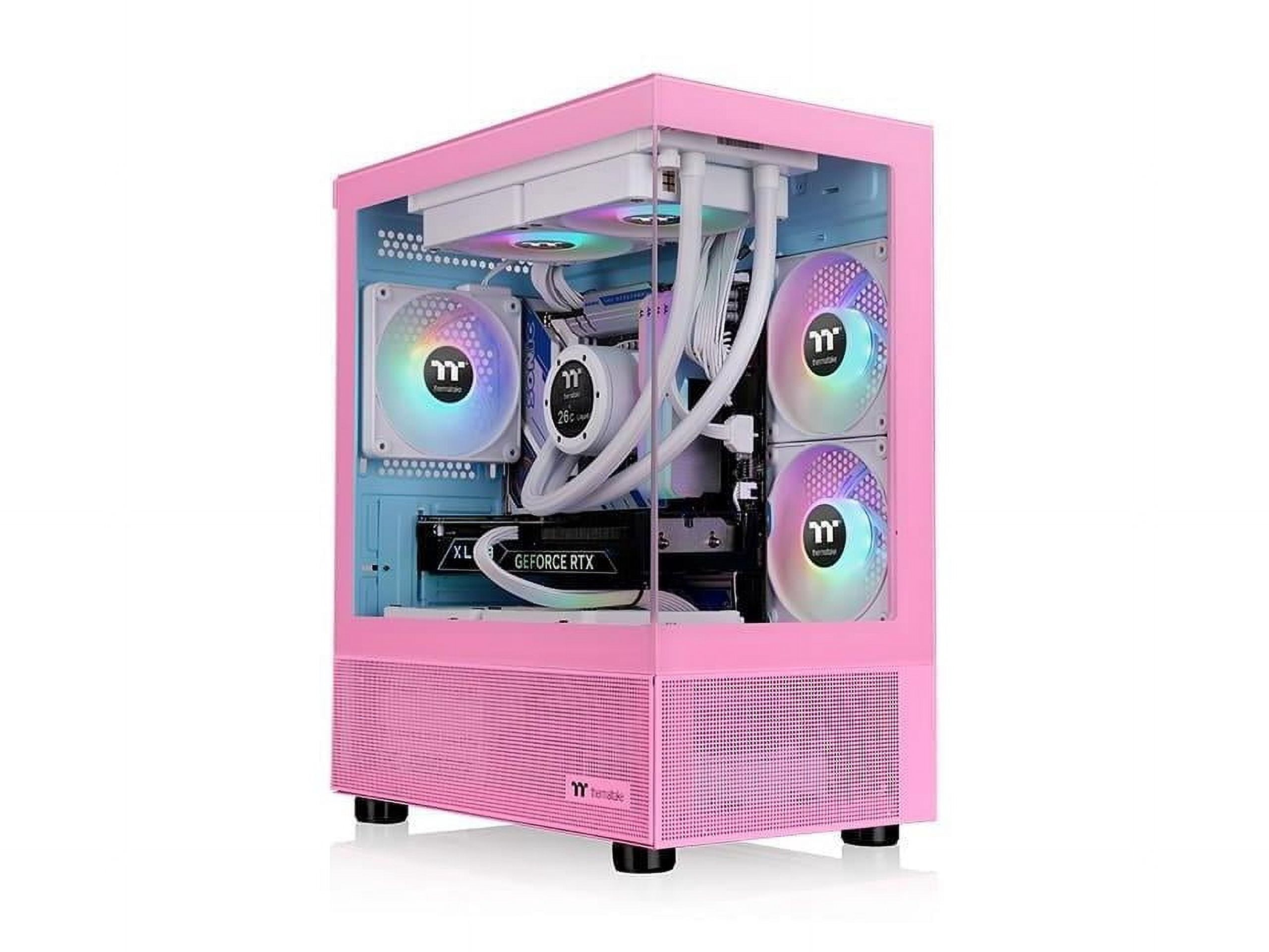 Thermaltake View 170 TG ARGB Bubble Pink Micro Chassis - Micro Tower - Bubble Pink - Tempered Glass, SPCC - 3 x Bay - 3 ? 120mm Fan(s) Installed - Micro ATX, Mini ITX Motherboard Supported - 2 x Fa...