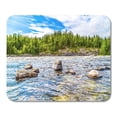 thumbnail image 1 of View Above Forest River Stones Landscape Aerial Trees Crossing Mousepad Mouse Pad Mouse Mat 9x10 inch, 1 of 3