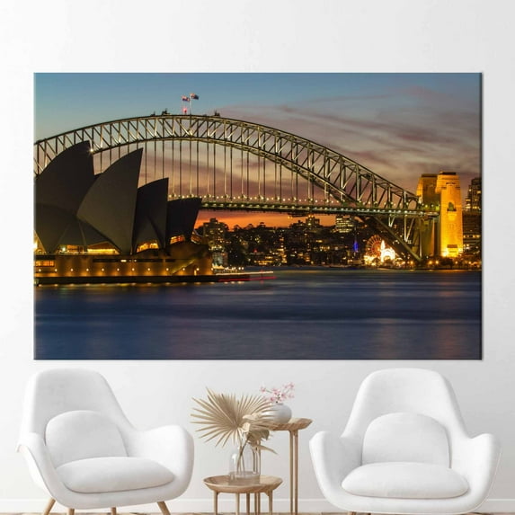 View Artwork, Cityscape Canvas Gift, Sydney Poster, Royal Botanic Garden, Sydney Landscape 3D Canvas, Sydney View Canvas Gift, Canvas Wall Decor - 3P-Black Framed