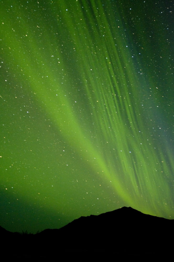 View Of The Aurora Borealis Dancing Over The Noatak River In Gates Of The Arctic National Park And Preserve Arctic Alaska Fall Canvas Art - Carl Johnson  Design Pics (22 x 34)