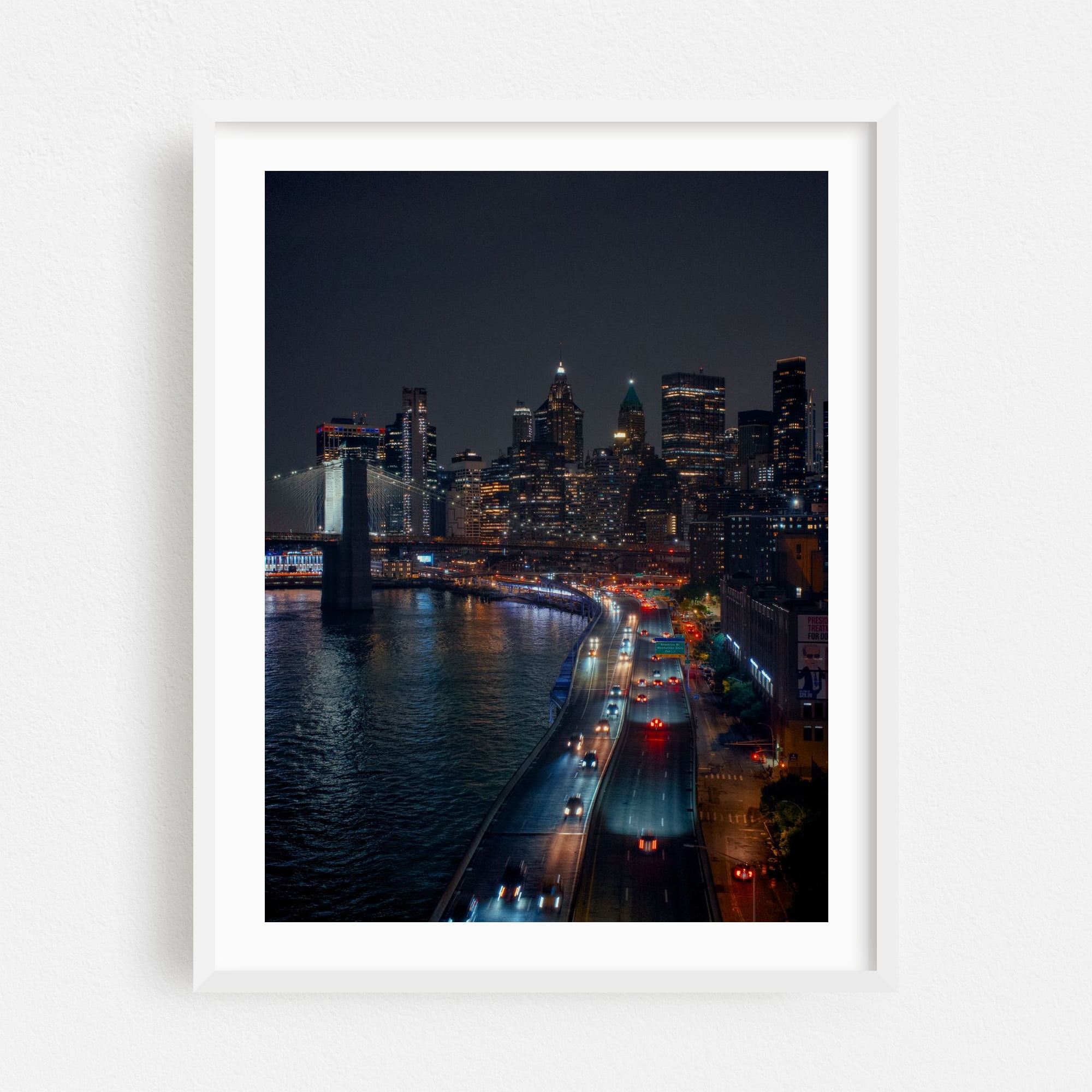 Brooklyn Bridge Night View Canvas Wall Art