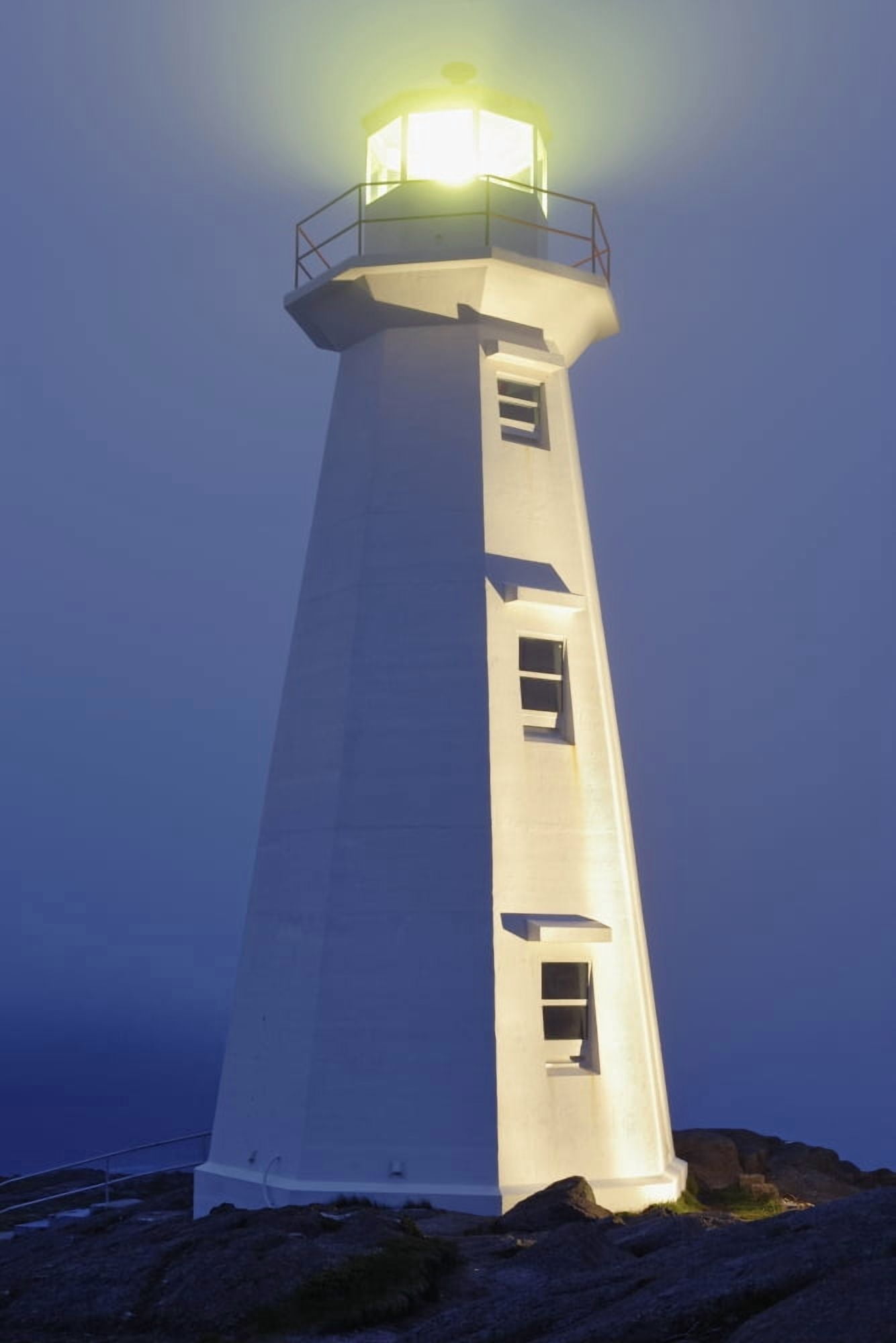 View Of Cape Spear Lighthouse In Fog At Twilight Cape Spear National Historic Site Avalon Peninsula Newfoundland Canada Canvas Art - Yves Marcoux Design Pics (22 x 34)