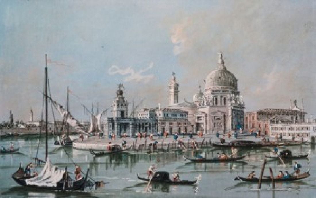 View of the Church of Santa Maria della Salute 1795-1798 Giacomo Guardi (1764-1835 Italian) Watercolor & gouache Pushkin Museum of Fine Arts Moscow Russia Canvas Art - Giacomo Guardi (18 x 24)