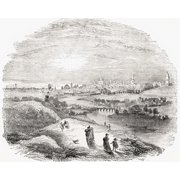 View Of Dublin Ireland In The 17Th Century From Old Englands Worthies By Lord Brougham And Others Published London Circa 1880s Canvas Art - Ken Welsh Design Pics 16 x 13