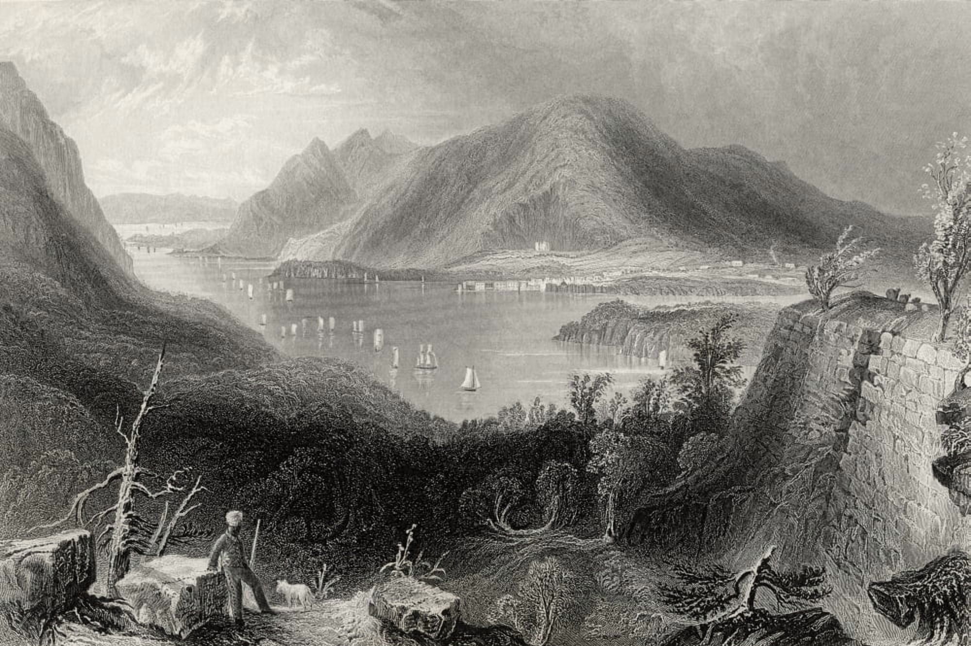 View From Fort Putnam Hudson River Usa From A 19Th Century Print Engraved By R Sands After Bartlett Canvas Art - Ken Welsh Design Pics (17 x 11)
