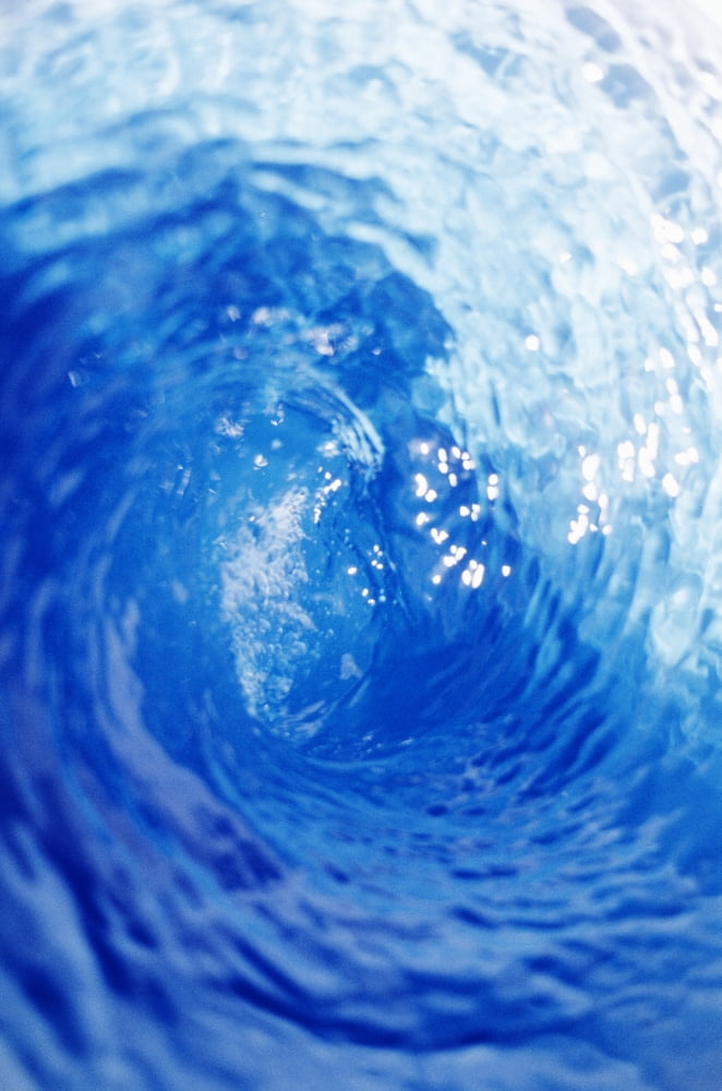 View From Inside Tube Of Wave Circular Pattern Sun Reflections In The Blue Water Canvas Art - Carl Shaneff Design Pics (22 x 34)