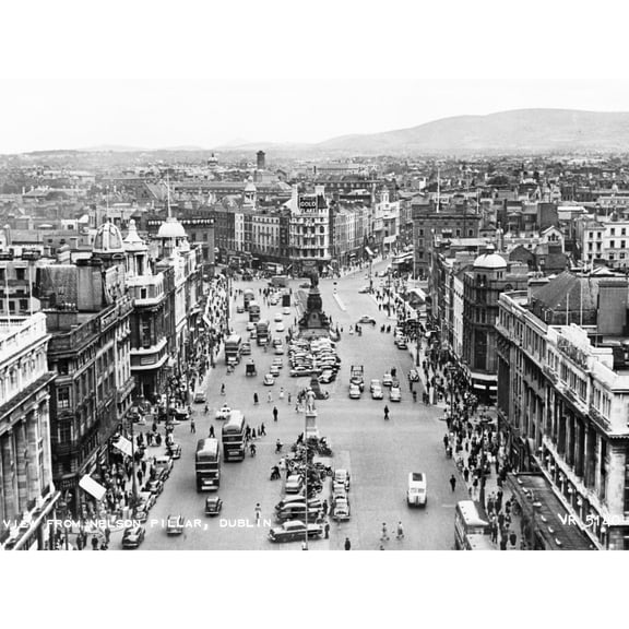 View From Nelson's Pillar Dublin Ireland 1950 Extra Large XL Wall Art Poster Print
