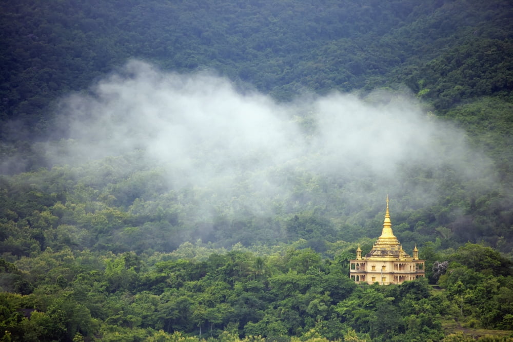 View From Phu Si Hill Canvas Art - Chris Caldicott Design Pics (19 x 12)