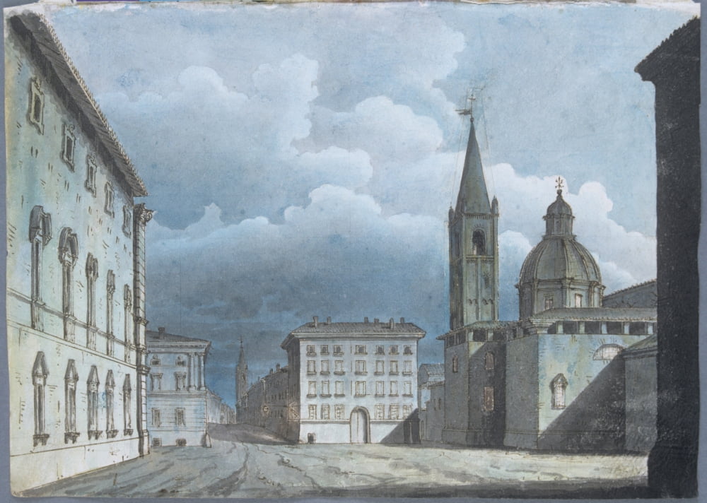 View From The Current Oderlaffi Square In Forl?™‚Äò Canvas Art -  (36 x 24)