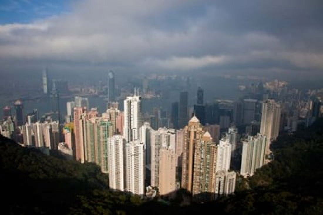View From The Peak Hong Kong China Canvas Art - Julie Eggers DanitaDelimont (38 x 25)