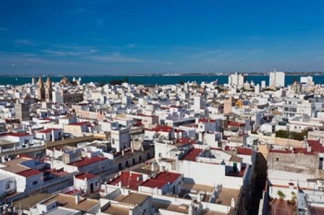 View From Torre Tavira Cadiz Spain Canvas Art - Walter Bibikow DanitaDelimont (19 x 12)