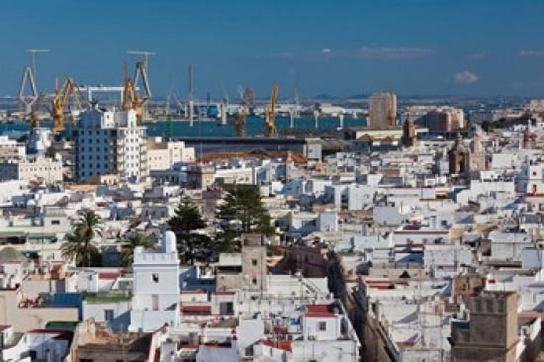 View From Torre Tavira Cadiz Spain Canvas Art - Walter Bibikow DanitaDelimont (19 x 12)