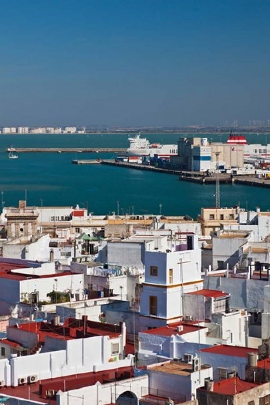 View From Torre de Poniente Cadiz Spain Canvas Art - Walter Bibikow DanitaDelimont (18 x 24)