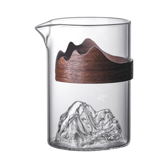 View Glass Mug with Wooden Handle for Coffee Tea and Desk