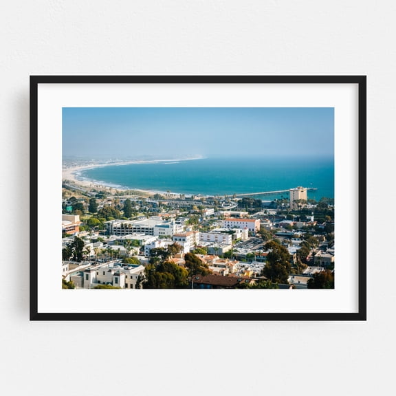 View from Grant Park, Ventura 04 - Ventura California Photography Coast Cityscape Beach Ocean Landscape Skyline Seaside Black Framed Wall Art Print 12 x 18 inches