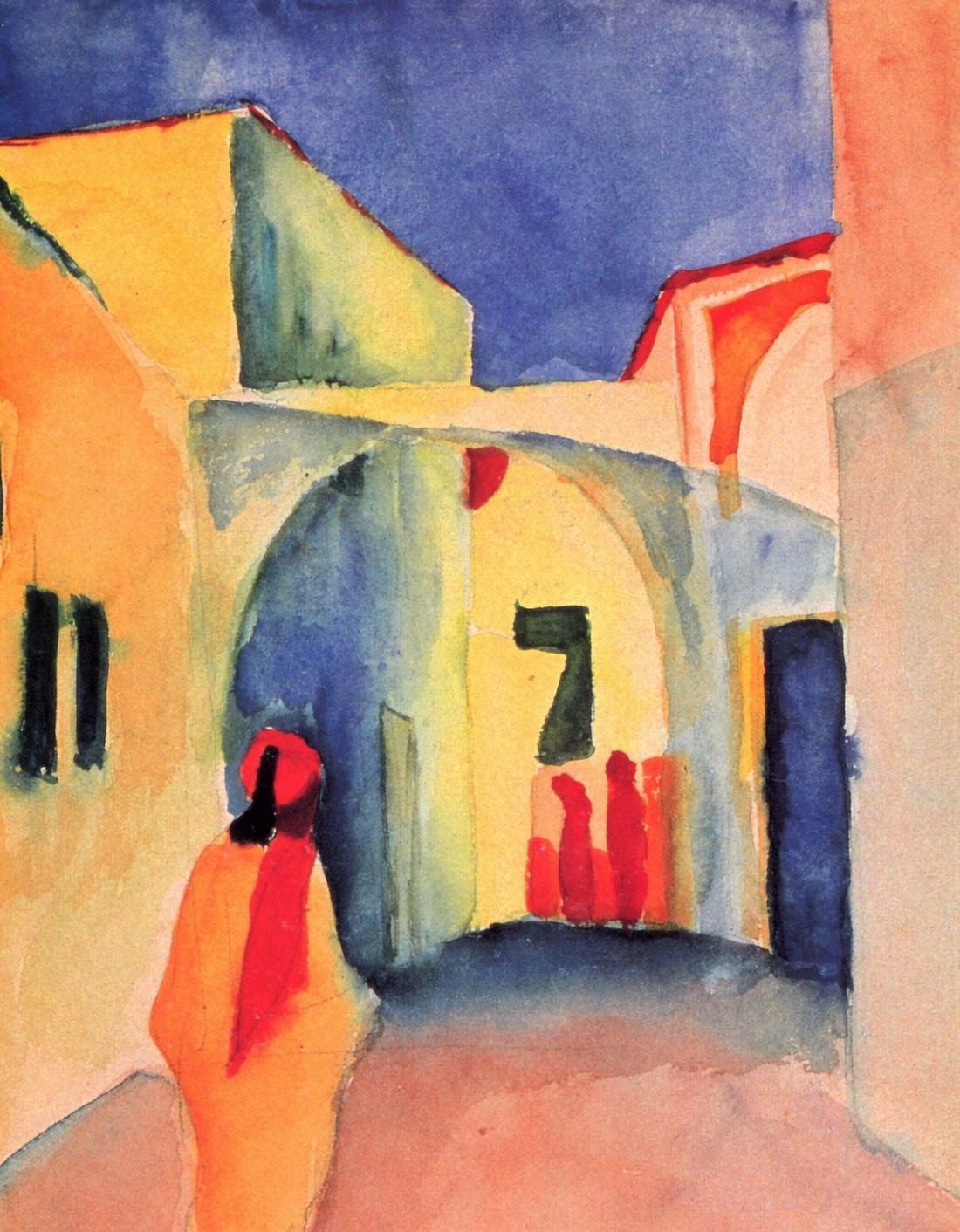 View Into A Lane Canvas Art - August Macke (24 x 36)