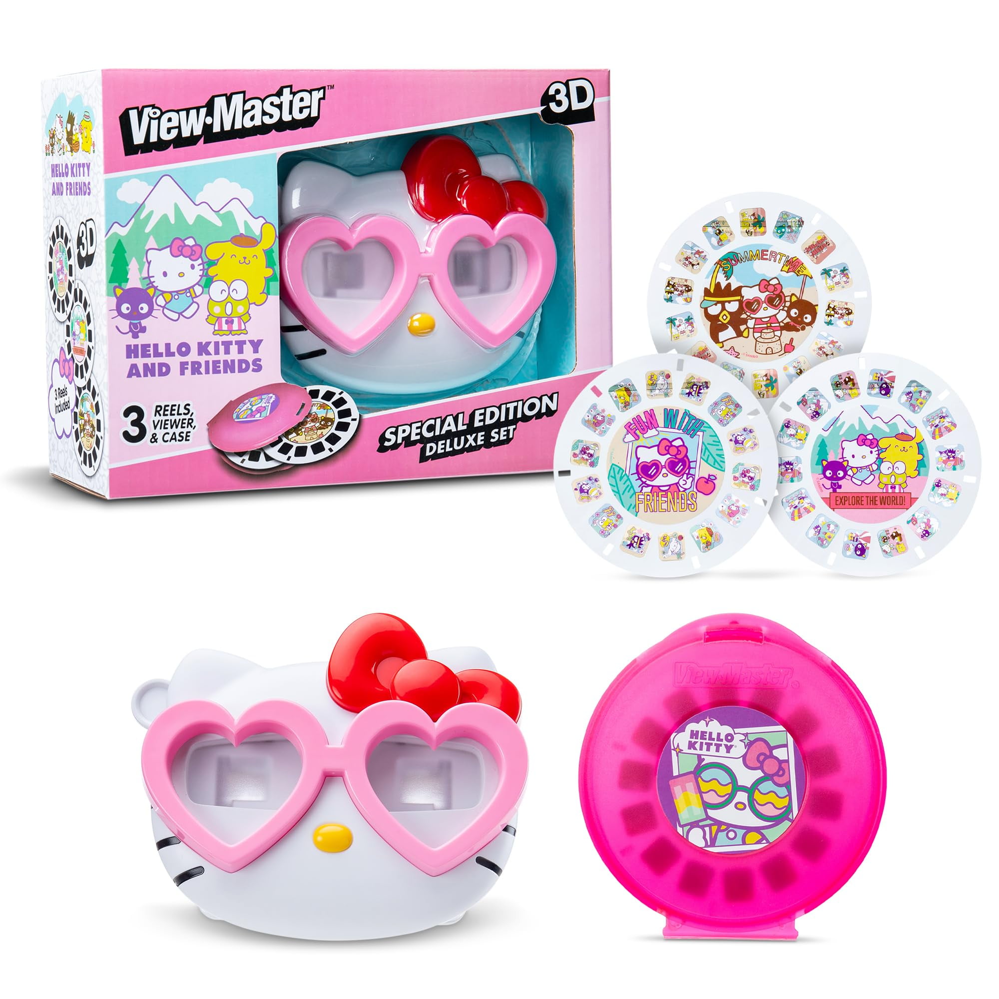 View Master - Hello Kitty Deluxe View Finder Set - Reel Viewer for Kids, Adults, Classic Game, Retro Toy, Kawaii, Nostalgic Gift, View Finder Toys, Learning Toy, Ages 3+