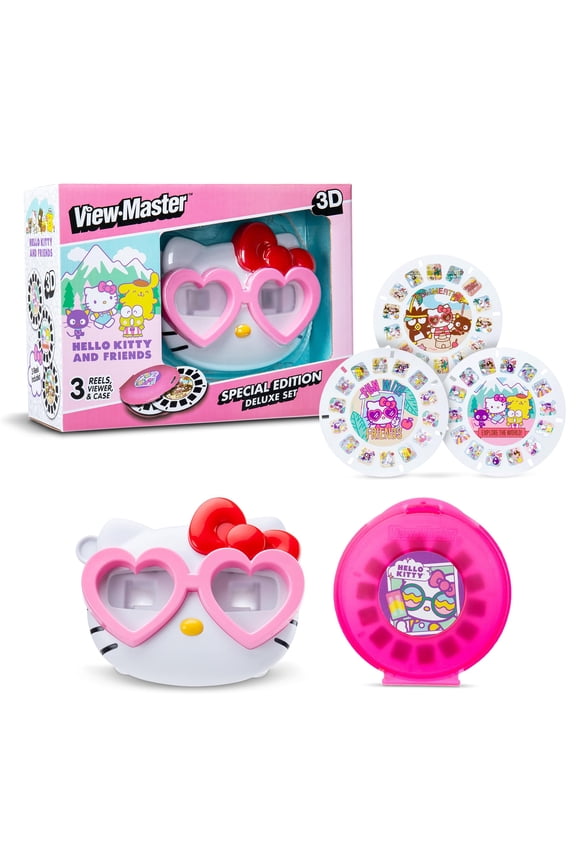View Master - Hello Kitty Deluxe View Finder Set - Reel Viewer for Kids, Adults, Classic Game, Retro Toy, Kawaii, Nostalgic Gift, View Finder Toys, Learning Toy, Ages 3+