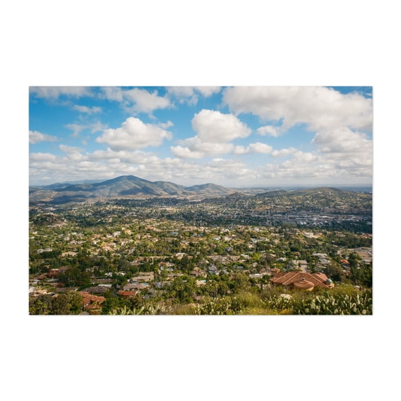 View from Mt. Helix Park, La Mesa 01 - La Mesa California Photography Landscape Mountain Scenic Nature Rural Skyline Cityscape Unframed Wall Art Print 4 x 6 inches