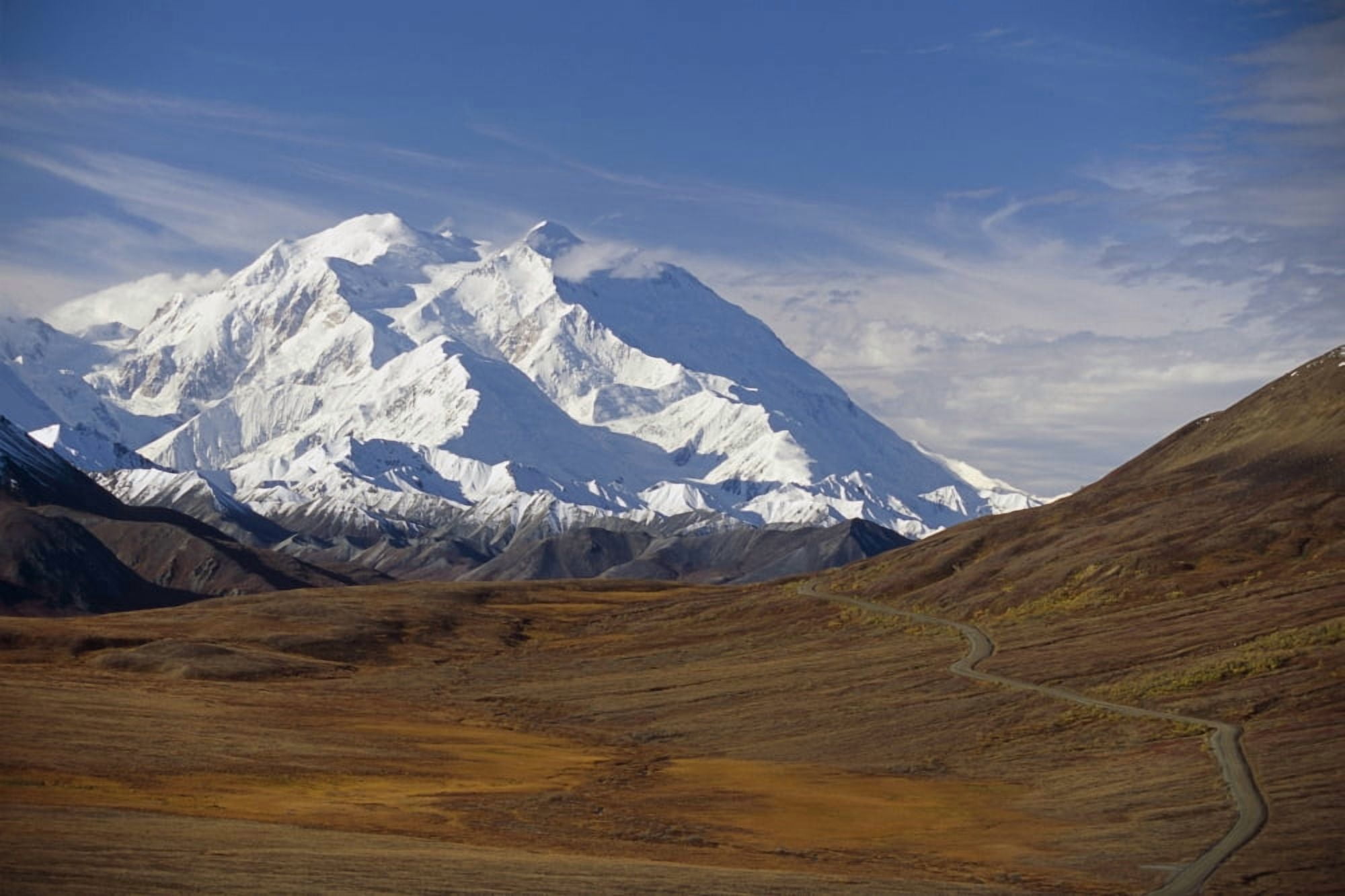 View Of Mt Mckinley & Ak Range From Stony Hill WPark Road Denali National Park Interior Alaska Autumn Canvas Art - Bill Watkins  Design Pics (19 x 12)