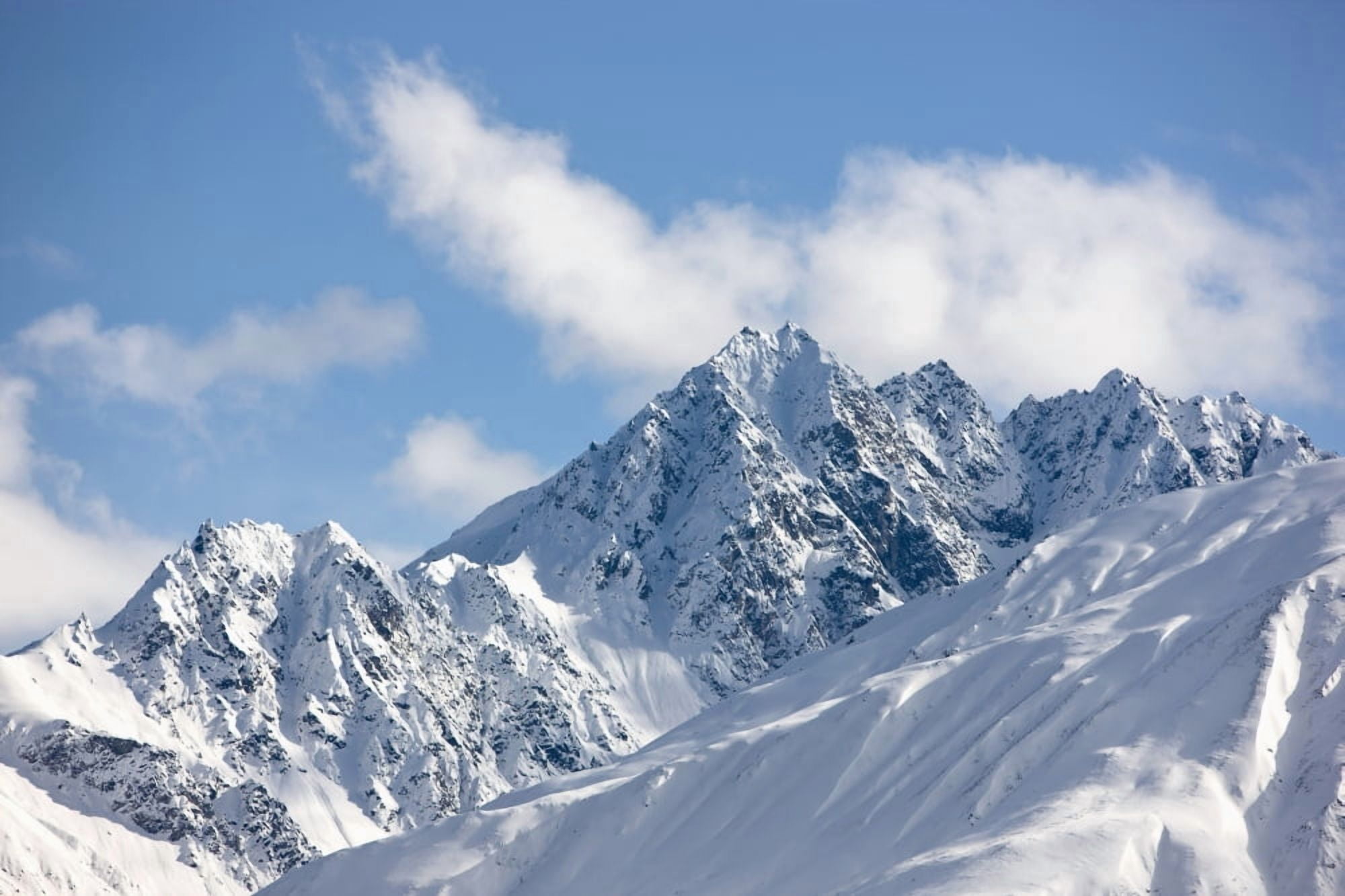 View Of The North Side Of The Chugach Mountains Along The Glenn Highway During Winter In Southcentral Alaska Canvas Art - Kevin Smith Design Pics (19 x 12)