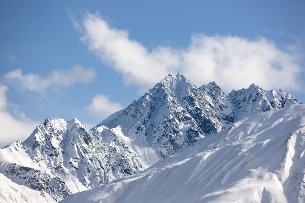 View Of The North Side Of The Chugach Mountains Along The Glenn Highway During Winter In Southcentral Alaska Canvas Art - Kevin Smith Design Pics (38 x 24)
