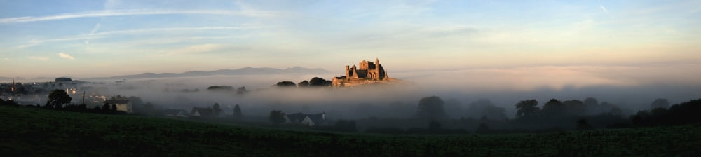 View Of A City Through The Fog TipperaryIreland Canvas Art - Peter Zoeller Design Pics (44 x 10)